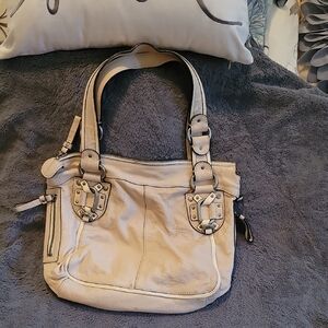 Elegant Cream Real Soft LeatherJuicy Couture Tote Bag